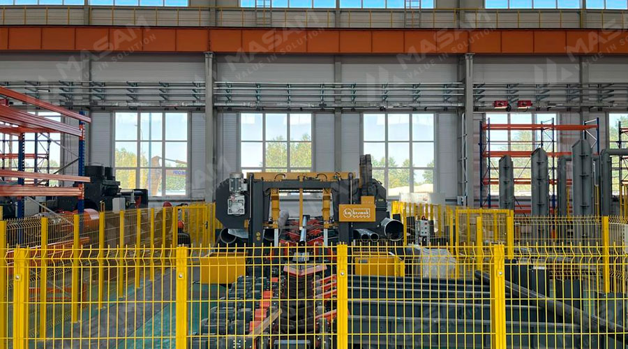 Автоматизированный ленточнопильный комплекс с транспортным оборудованием Автоматизированный ленточнопильный комплекс с транспортным оборудованием